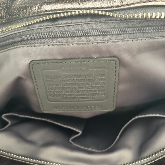 Vintage Y2K Coach Metallic Leather Tote Pewter Shoulder Bag EUC Classic Coach - Picture 7 of 9